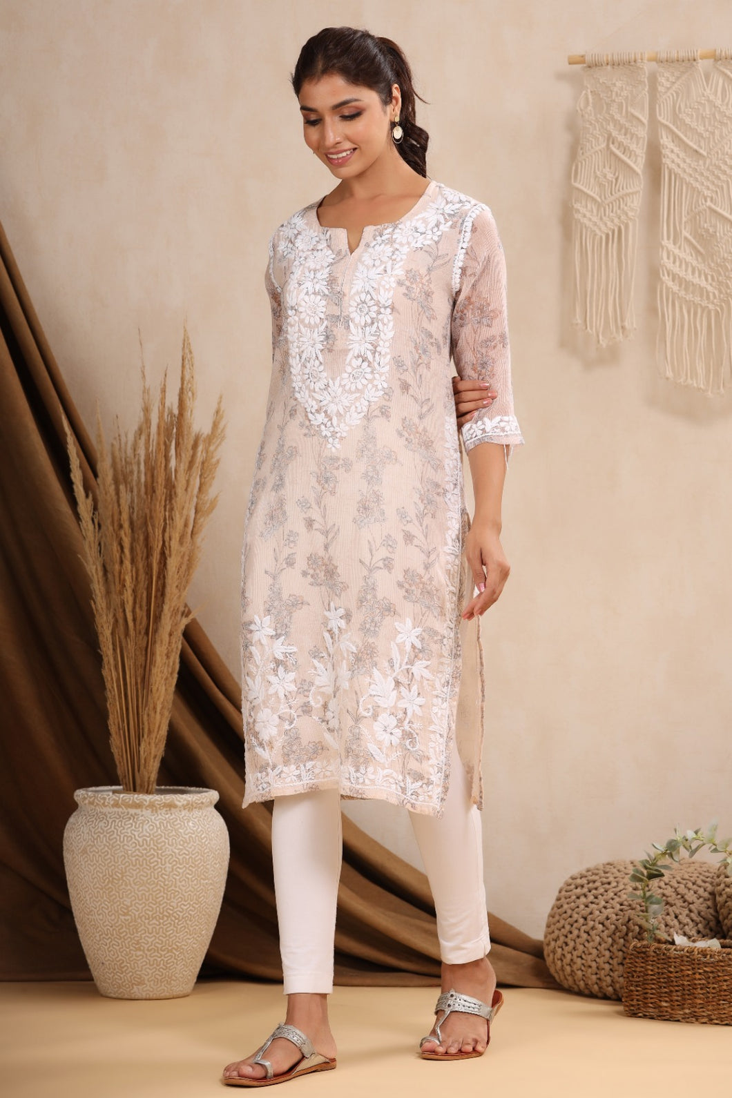 Stylish Kurti With Embroidery  Work