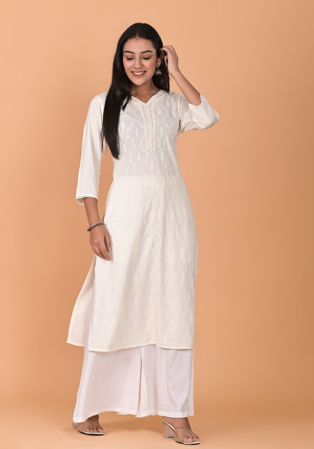 Trendy Off-White Kurti