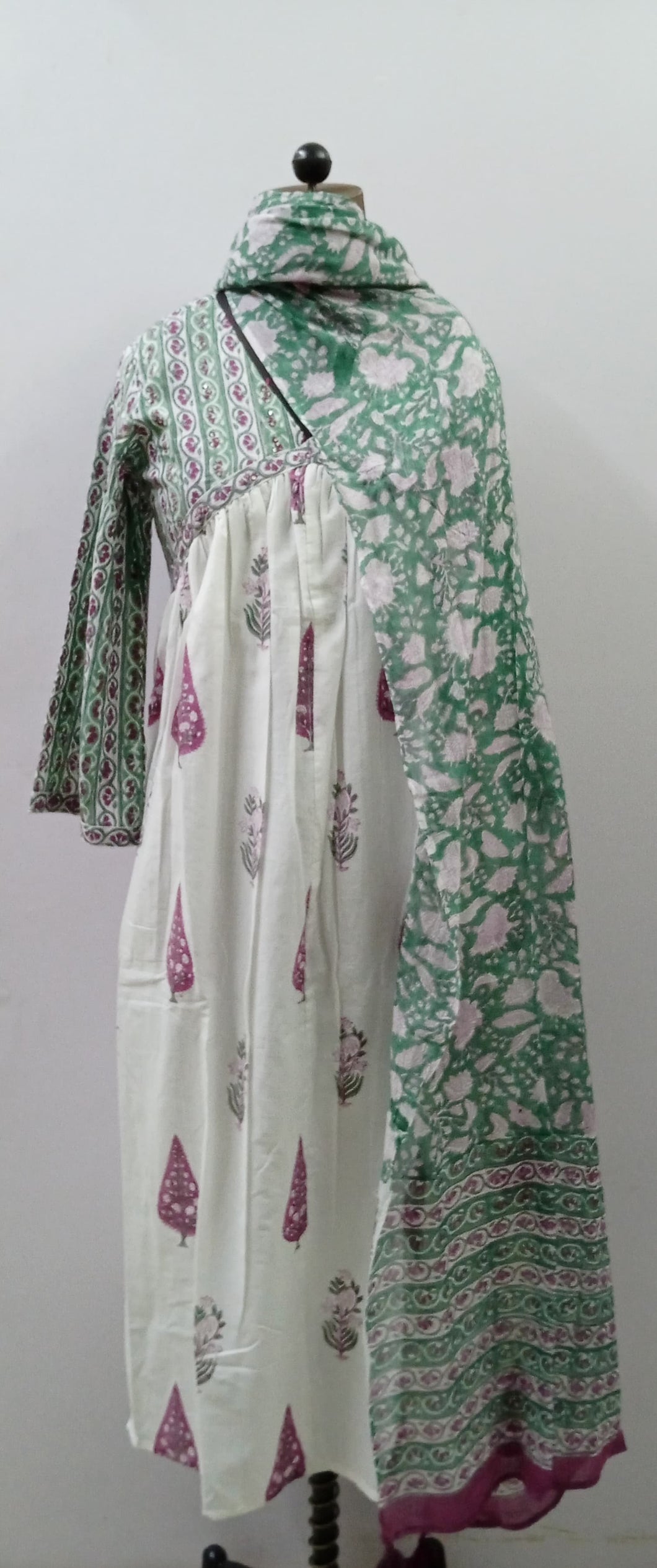 Handblock Kurti & Dupatta Alia Cut Style