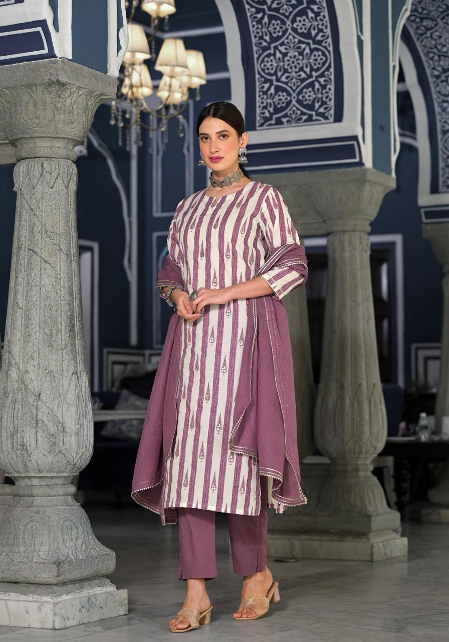 3 Piece Cotton Kurti Set