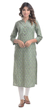 Load image into Gallery viewer, Olive Green Cotton Kurti
