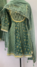 Load image into Gallery viewer, Peplum Top Sharara Set with Kota Doriya Dupatta
