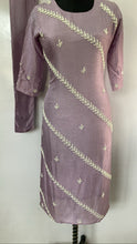 Load image into Gallery viewer, Designer Purple Dola Silk Full Set with Pearl Work
