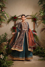 Load image into Gallery viewer, Chanderi Silk 3 Piece Sharara Set with Contrast Organza Dupatta
