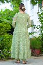 Load image into Gallery viewer, Green Anarkali Shifali Cut Work with Pant And Dupatta
