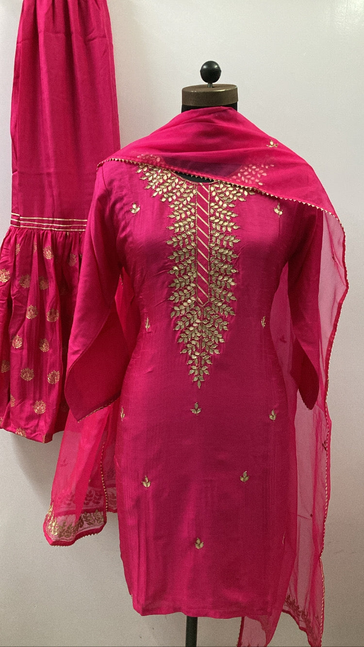 Rani Festive Wear Sharara Gota Pati Full Set