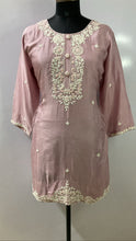 Load image into Gallery viewer, Onion Pink Dola Silk Sharara and Net Dupatta Full Set with Pearl Work
