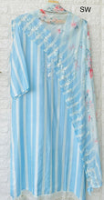 Load image into Gallery viewer, Light Blue Muslin semi stitched suit
